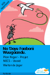 Cover of No Ɗayu Faaborii Wuugaandu., a Fulfulde picture book