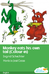 Cover of Monkey eats his own tail (Colour-in) by Mozambican folktale