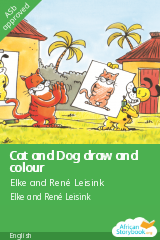 Cover of Cat and Dog draw and colour by Elke and René Leisink