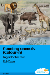 Cover of Counting animals (Colour-in) by Clare Verbeek, Thembani Dladla, Zanele Buthelezi