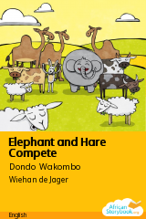 Cover of Elephant and Hare Compete by Dondo Wakombo, Mirabel Emeka, Psalm Tokula