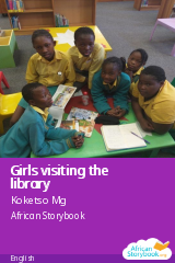 Cover of Girls visiting the library by Koketso Mg, Lorato Mo, Tlotlang Mo, Cinderella Ms, Lorato M, Lesego N