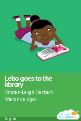 Cover of Lebo goes to the library by Kirsten-Leigh Herbert